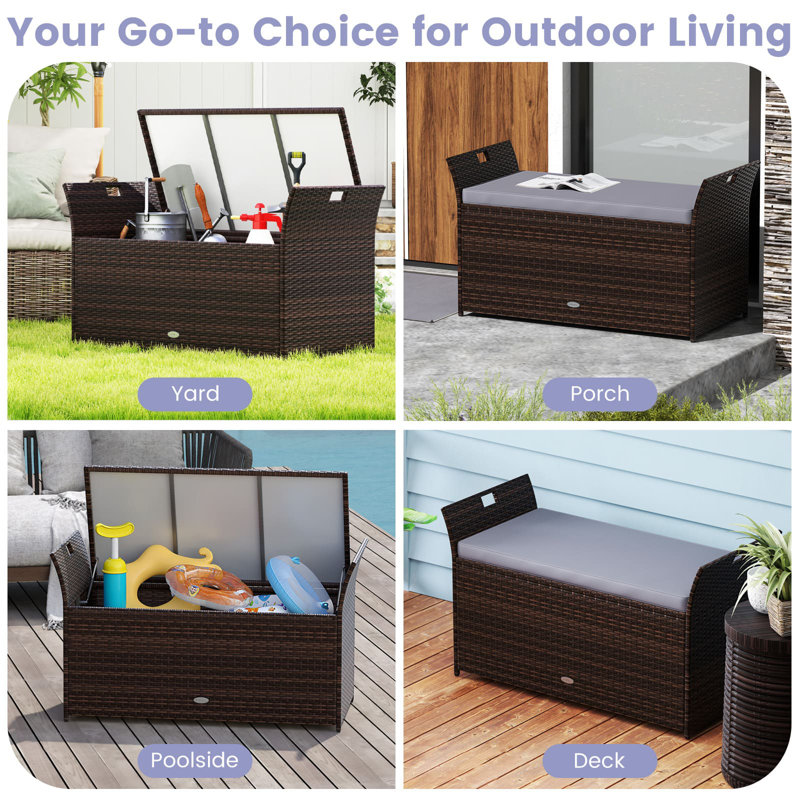 Costway 125cm W 260L Storage Bench