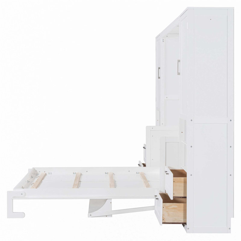 Lit escamotable Murphy avec placard, tiroirs et tablettes