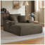 Fauteuil méridienne surdimensionné en velours côtelé, canapé-lit moderne d'intérieur pour salon et bureau, brun, aucun assemblage requis-828594971