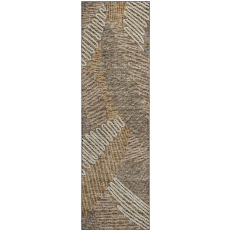Premium Machine Washable Prisco Brown Rug