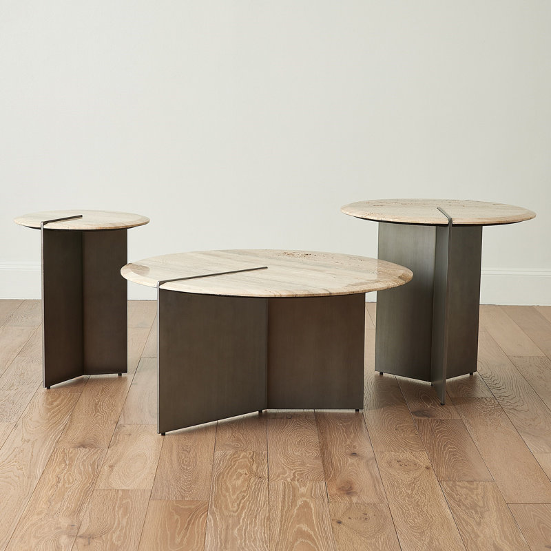 Stone End Table, 22" H x 18" W x 18" D