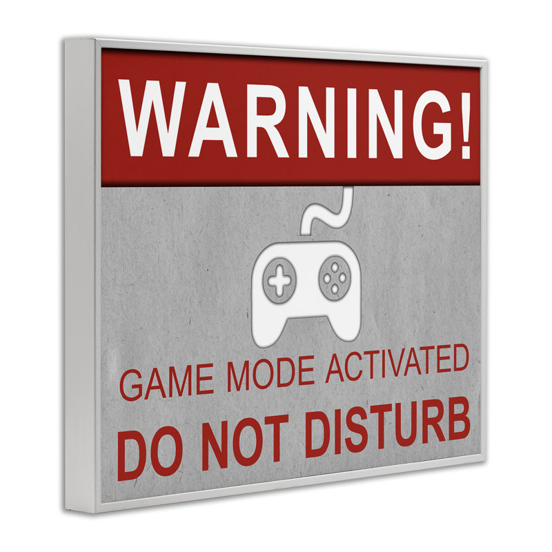 «Gaming Do Not Disturb Giclee Art» par SD Graphics Studio, H 11 po x l 14 po, Giclée encadrée blanc bord de mer