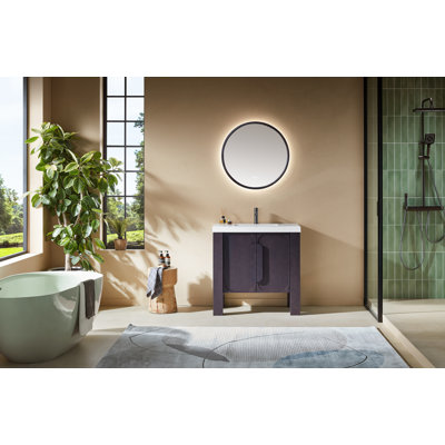 36" Oak Single Bathroom Vanity