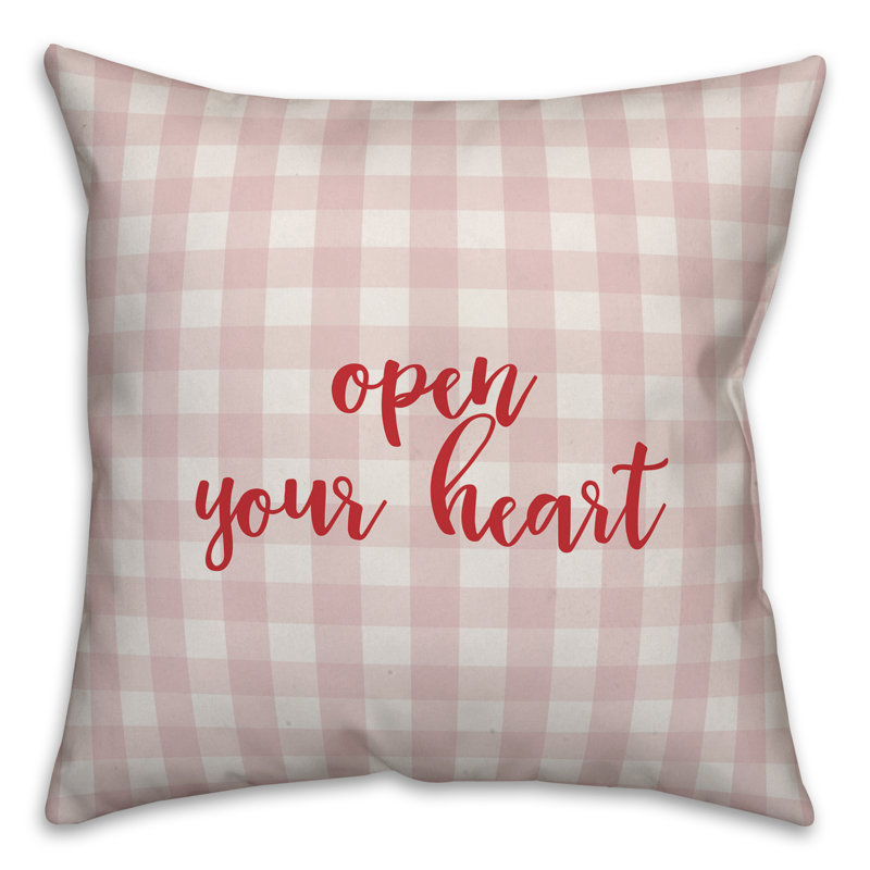  Coussin Open Your Heart, Rose / rouge, Coussin décoratif