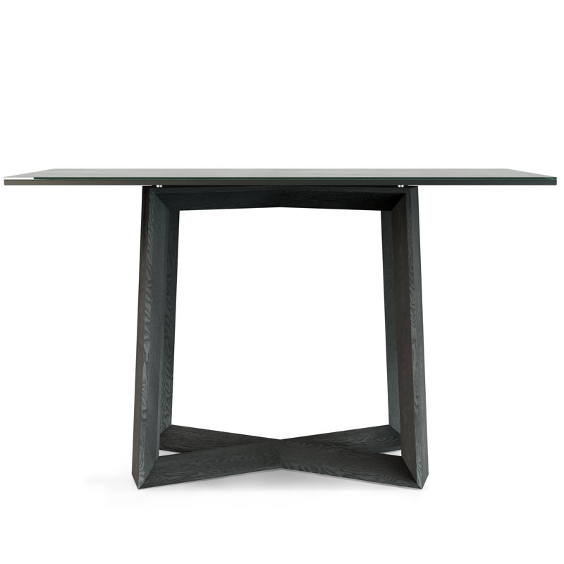 Caydance Glass Top Console Table, 73.1cm H x 120cm W x 40cm D