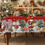 Nappe lavable classique en polyester motif père Noël pour décorations de Noël-1522121231