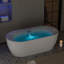 Jet Massage Freestanding Bathtub 71 inch Acrylic Soaking Tub with Bubble Jets and Manual Air Adjustment, Home Spa Bath for Relaxing Deep Water Massage