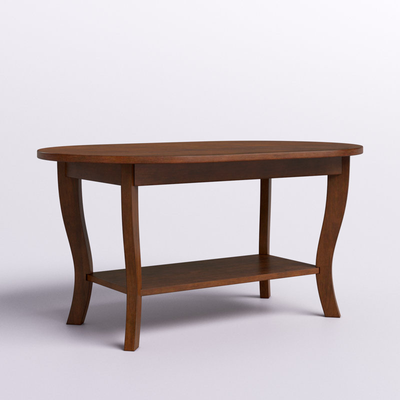 Table basse ovale 36 "avec tablette Carbin, Espresso