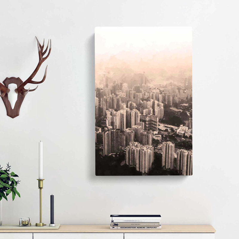 Hong Kong Skyline - Wrapped Canvas Print, 91cm H x 60cm W x 3cm D