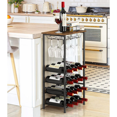 Dalene 16 - Bottle Wine Bottle & Glass Rack