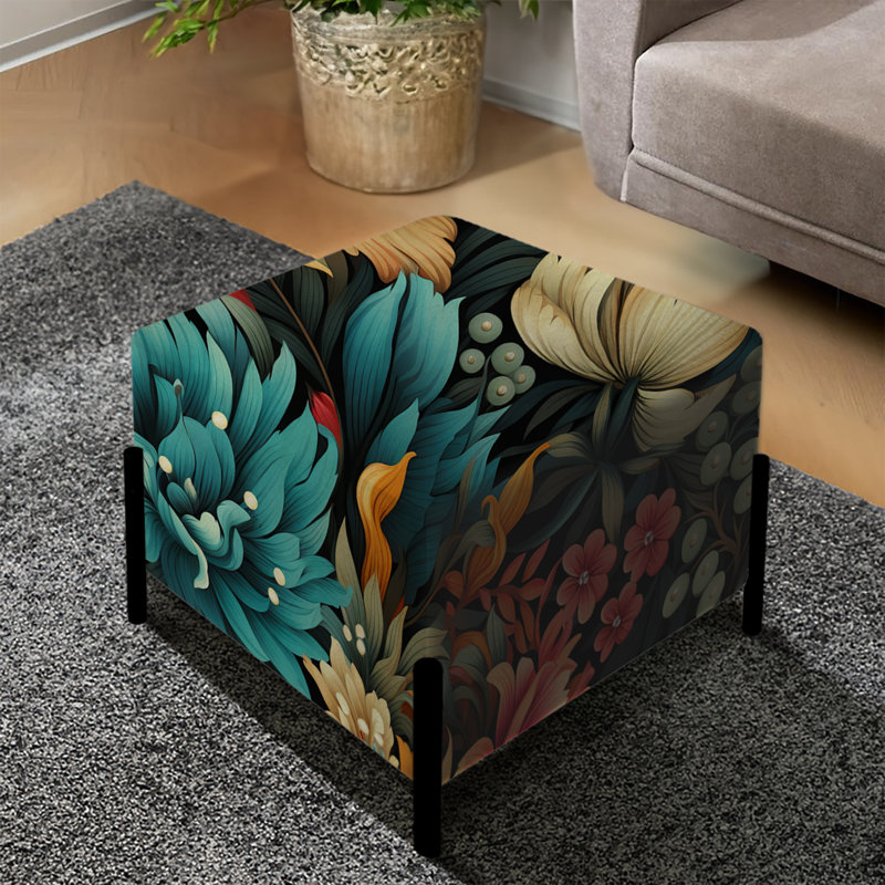 Fleurs Boho Dreams - Repose-pieds carré tropical