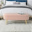 Ottoman Oval Storage Bench, Flannel With Metal Legs-Pink(43.5"X16"X16")-750142558