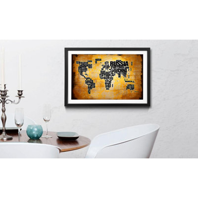 Weltkarten Worldmap No.5 - Single Picture Frame Print