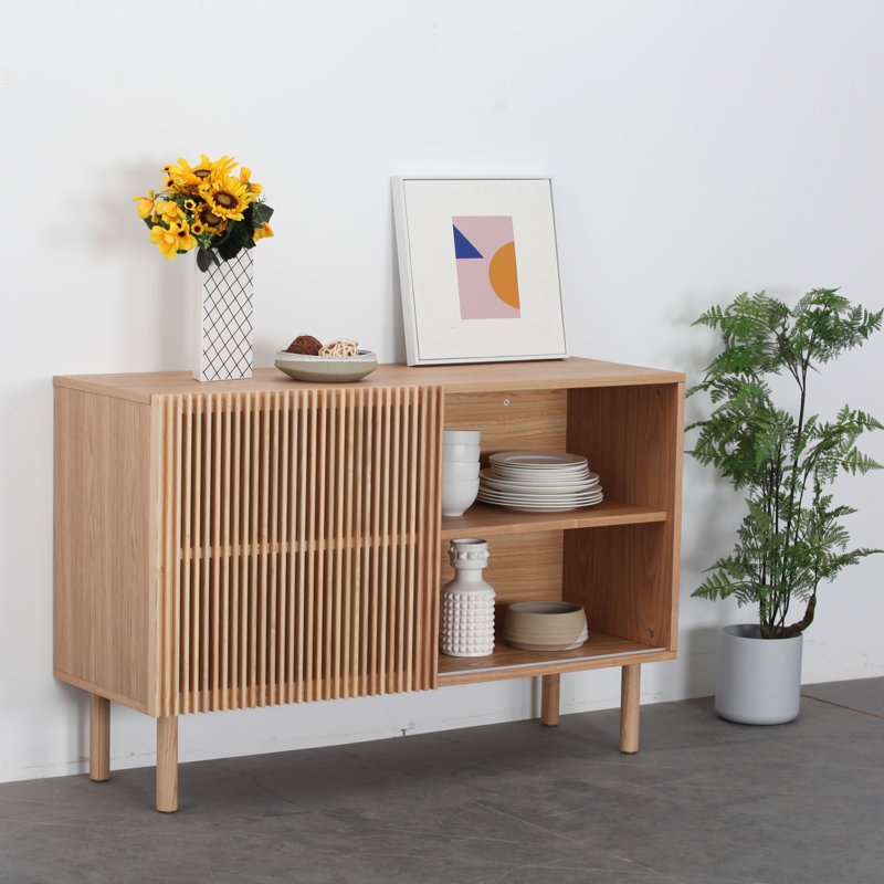 TV Stand, Modern Sideboard With 4 Cabinet, Storage Cabinet,  Anti-Topple Design, And Large Countertop (TV Stand)