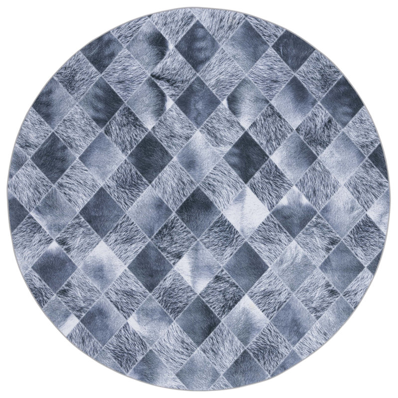 Faux Hide Performance Machine Washable Animal Print Rug, Round 6'