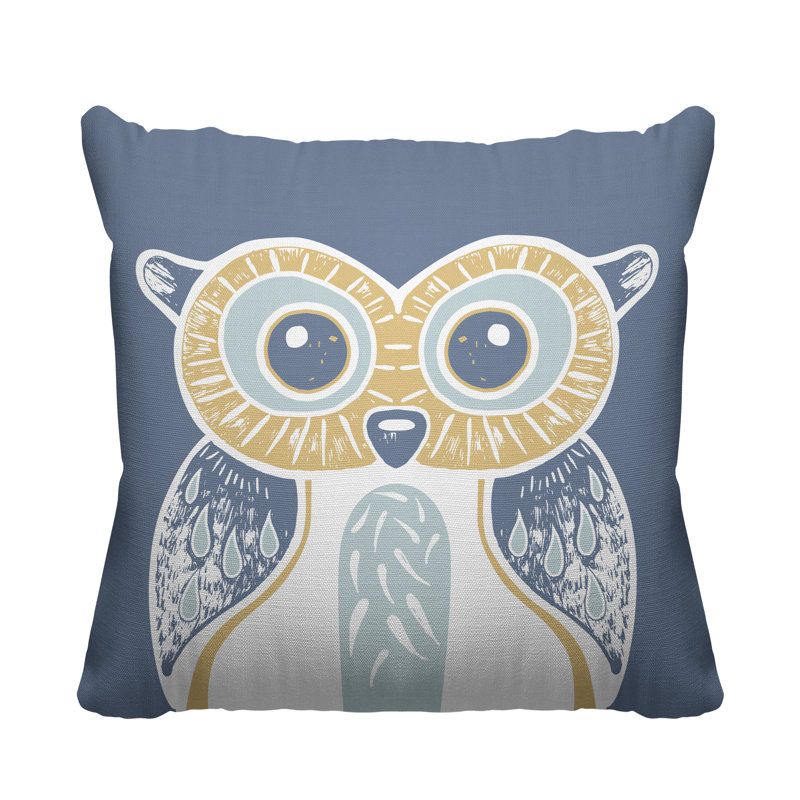 Coussin intérieur Addison Woodland Owl, Ardoise, L 15 po x H 15 po