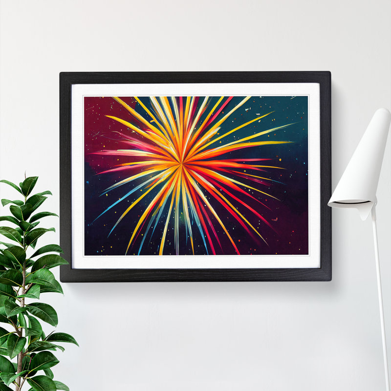 Blooming Fireworks - Framed Print, Black, 25cm H x 34cm W x 2cm D