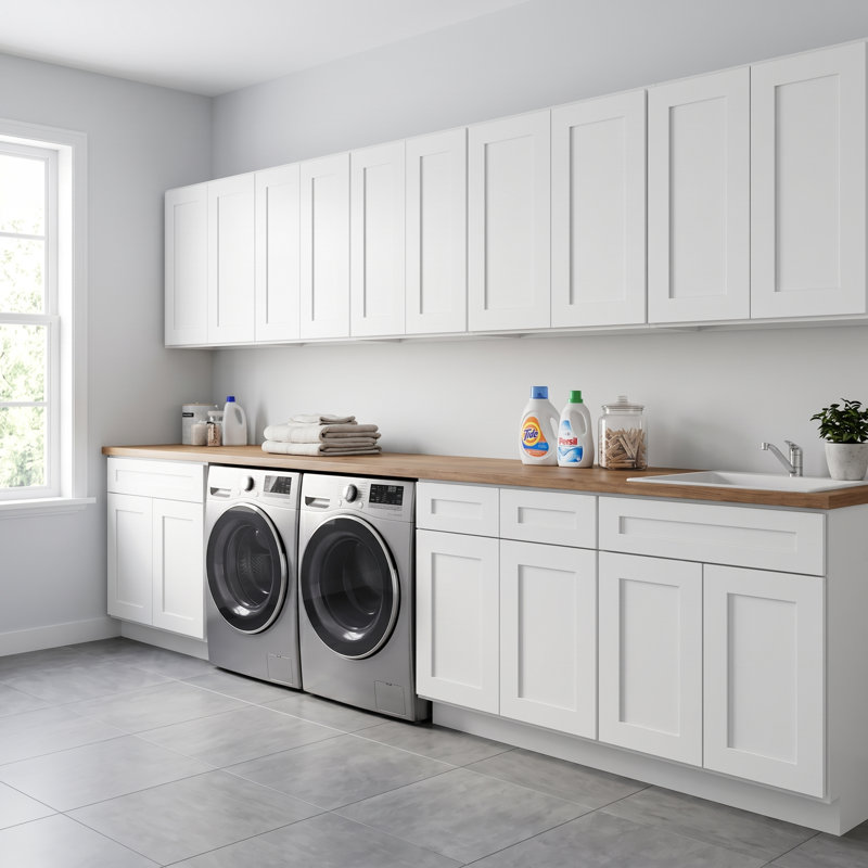 Armoire murale Modern Shaker, cadre en bouleau massif, boîte en contreplaqué de placage de bouleau, finition à base d'eau matte douce, tablette réglable, plusieurs largeurs (12 po à 39 po)