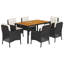 Ensemble de salle à manger de patio Dakota Fields avec coussins en rotin de poly-737230927-737230933-737230924
