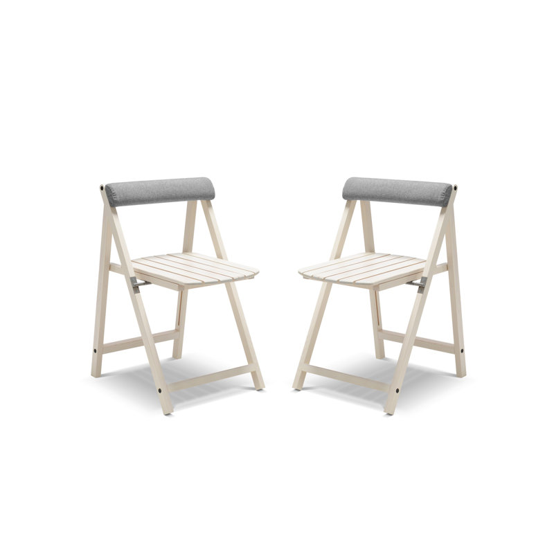 Calme Jardin Patio Dining Side Chair with Cushion, White
