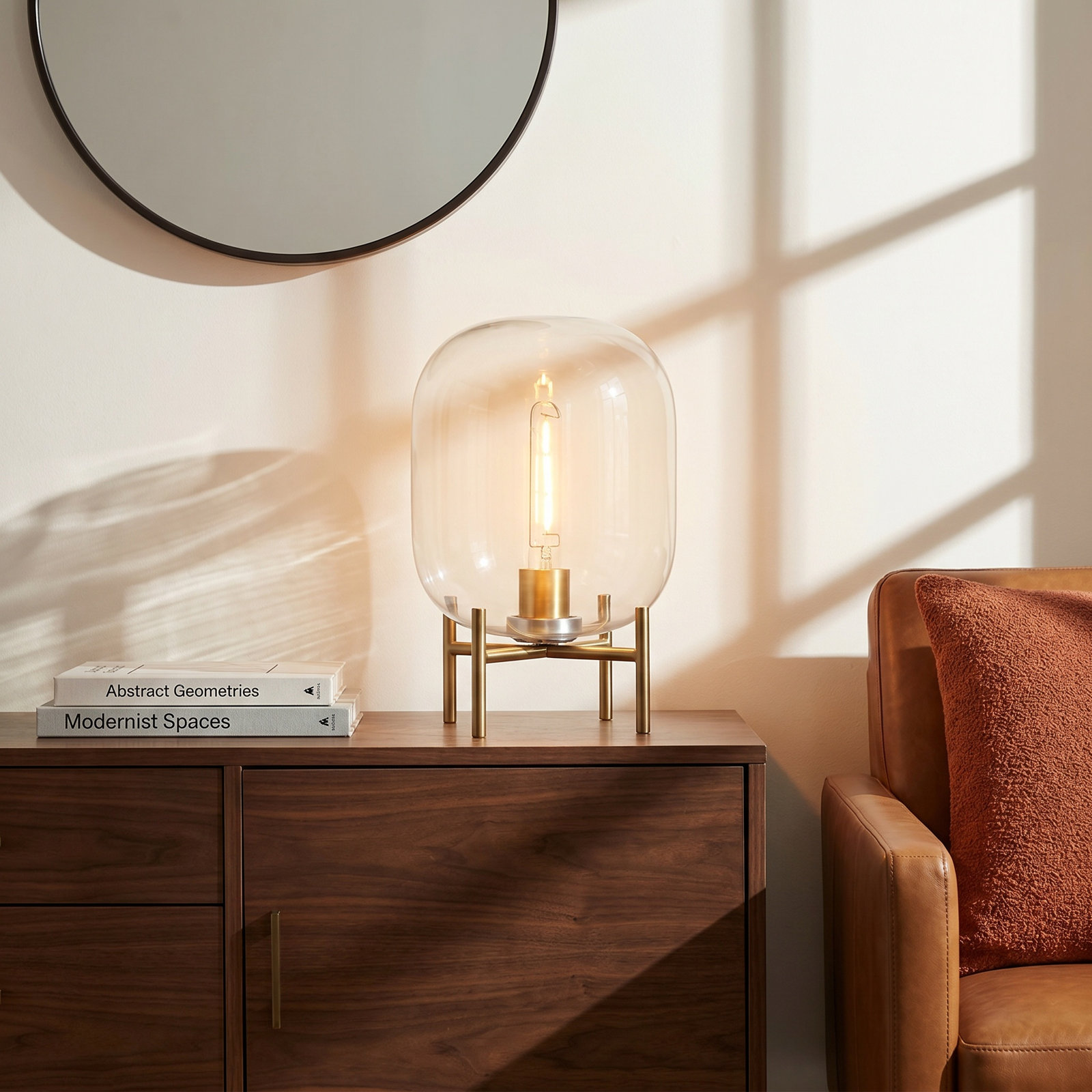 Danae Novelty Lamp, Clear, Gold