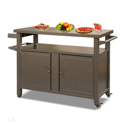 Armoire de rangement pour barbecue avec roulettes et table de barbecue pour l'extérieur