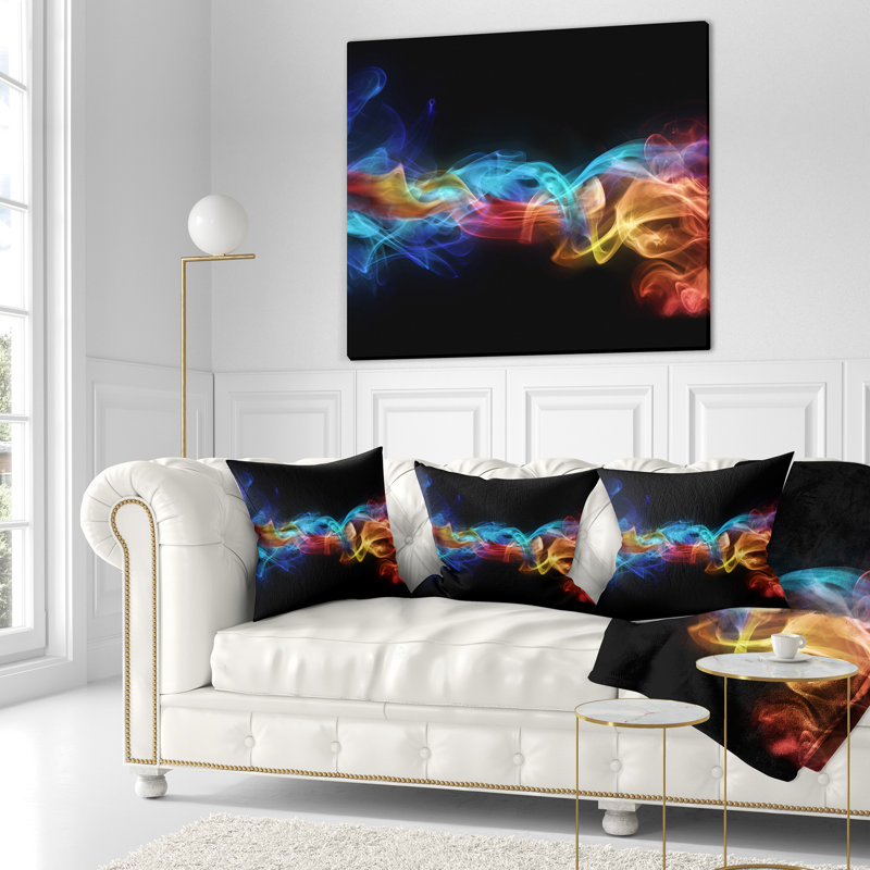 Coussin abstrait, 18 po x 18 po, Coussin décoratif
