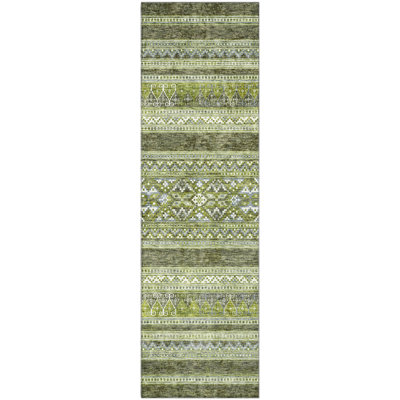 Premium Machine Washable Prisco Olive Rug