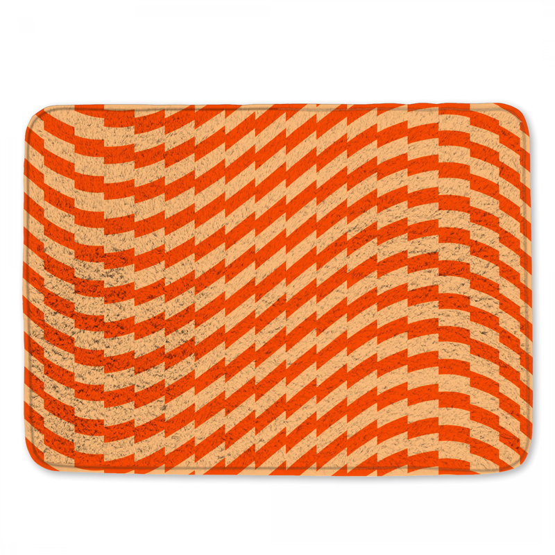 Tapis de bain orange orange à illusion optique, 24in W x 17in L