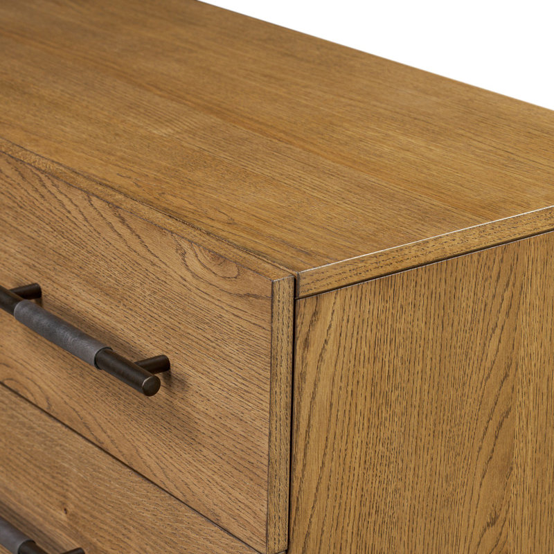 Rosedale 6 Drawer Tall Dresser, Amber Oak