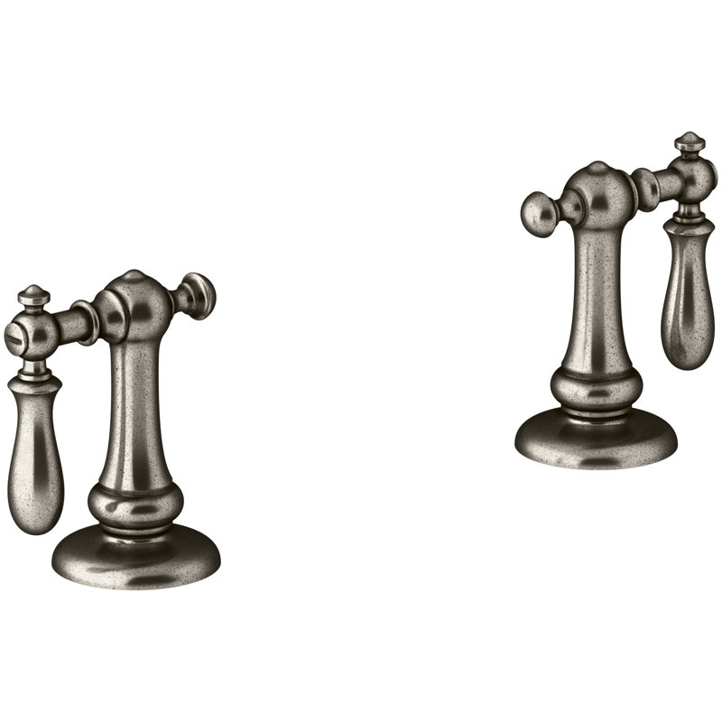 Poignées pivotantes pour lavabo de salle de bain Artifacts, Nickel rétro