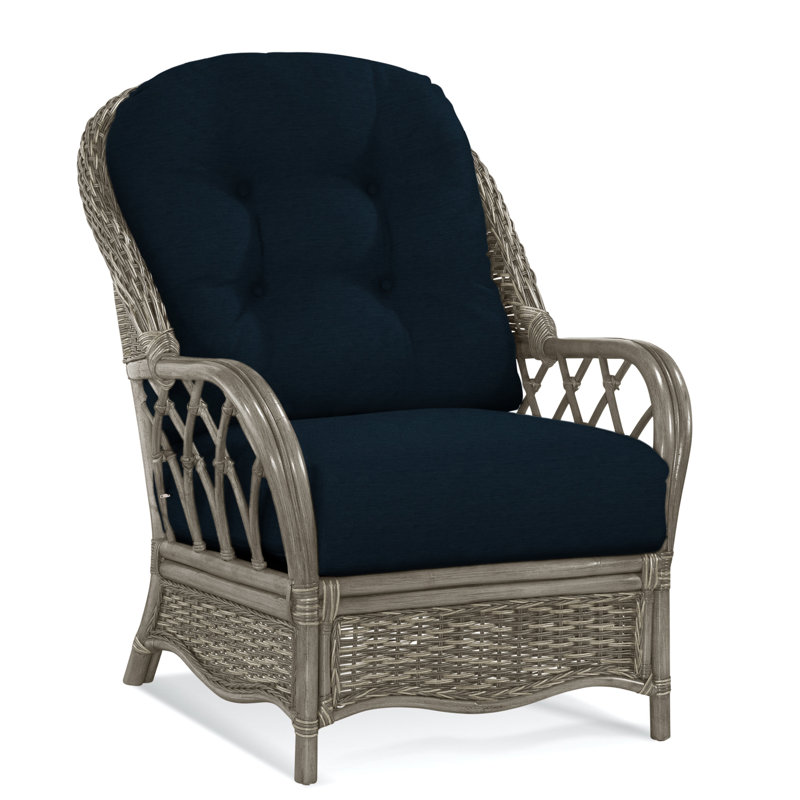 Chaise avec accoudoirs en rotin Everglade, Pierre de foyer, Chocolat Elite; 0321-72