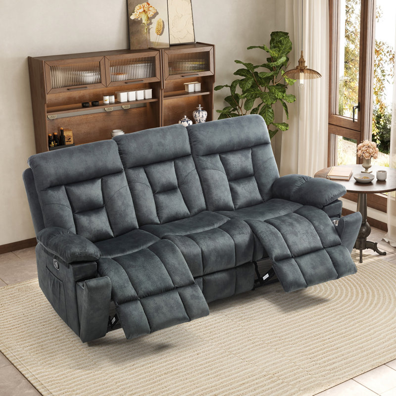 Kyrene 3-Piece Modern Reclining Living Room Set With Two Oversize Power Lift Assist Chairs & Manual Sofa