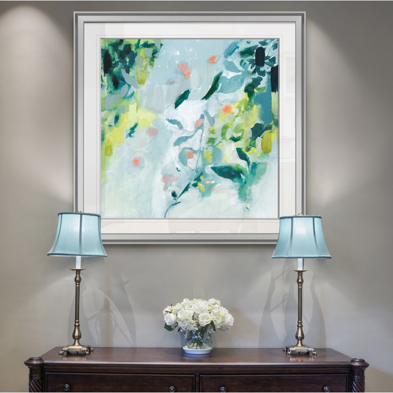 « doux spot ii », peinture, H 16 po x l 16 po x P 1,5 po, Encadrement argenté