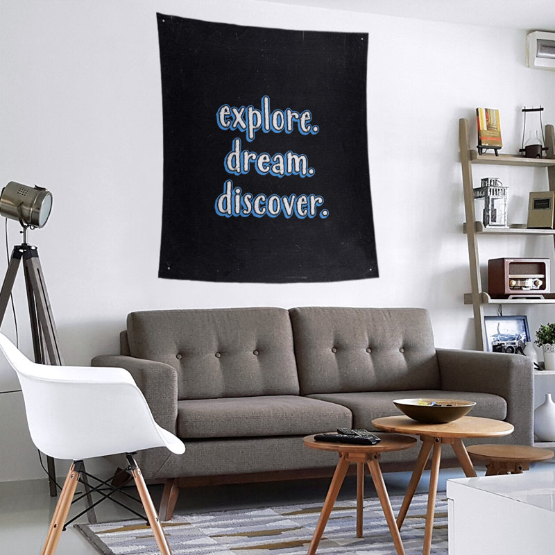 Tapisserie tableau noir en polyester discover rêve, H 104 po x l 88 po, Bleu