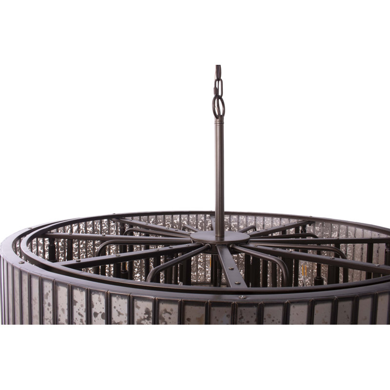 Lustre à plusieurs niveaux 21 lumières/états avec accents en fer forgé Cy