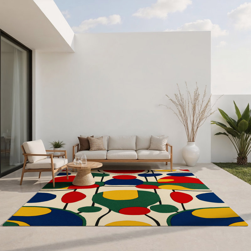 Tapis intérieur et extérieur Quirky Charm, Rectangle 1 pi 6 po x 2 pi 6 po