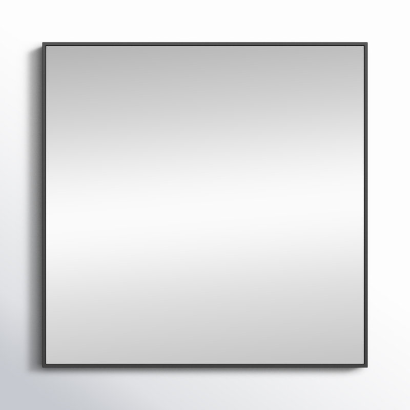 Sabine Metal Rectangle Wall Mirror, 36" x 36", Black