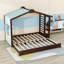 Lit simple avec lit gigogne, rideaux de tente et tablettes latérales-658718488