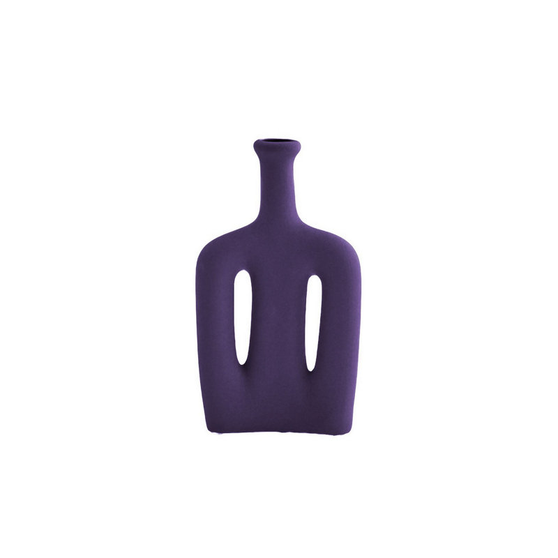 Coryann Ceramic Table Vase, 13cm H x 5cm W x 20cm D, Purple
