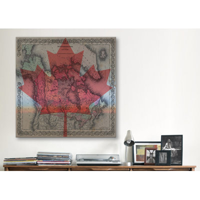 1855 - Colton Map of British of Canada # 4 - Reproduction d'art graphique sur toile