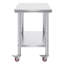 Table de travail en acier inoxydable 36 x 24 pouces avec 4 roues Table de préparation commerciale avec roulettes Table de travail robuste pour restaurant de cuisine commerciale