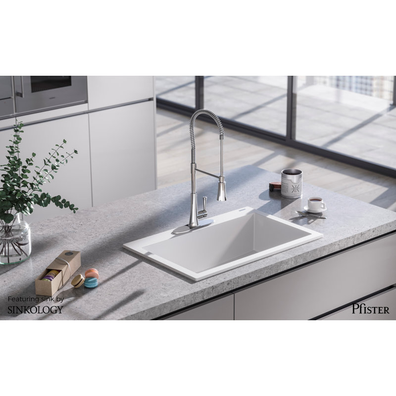 Zuri Pull Down Single Handle Kitchen Faucet, Polished Chrome