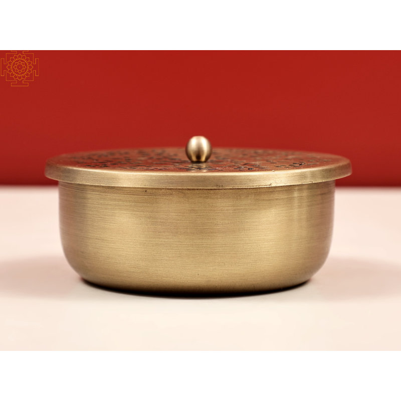 3" Handcrafted Brass Incense Burner Box with Lattice Cut Lid - Traditional Dhoop Holder for Home Decor, Meditation & Aromatherapy