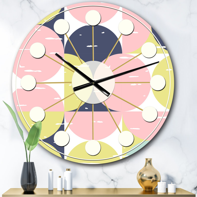 Horloge murale rétro Mid-Century, Surdimensionné