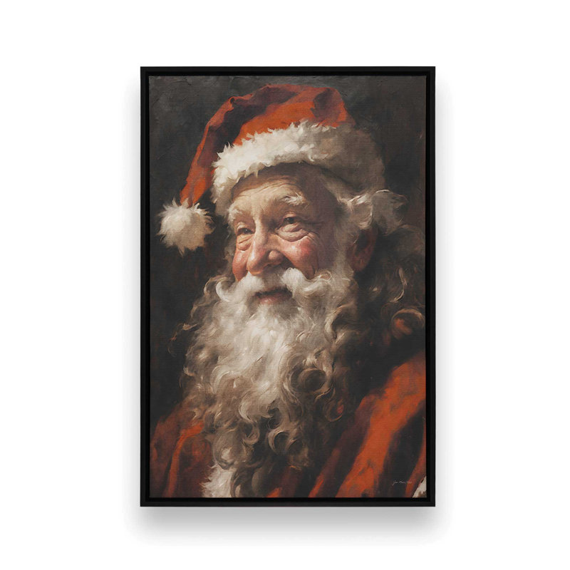 «Papa Noel» par Jo Moulton, reproduction d'art, H 17,5 po x l 13,5 po, Impression sur toile flottante sans passe-partout