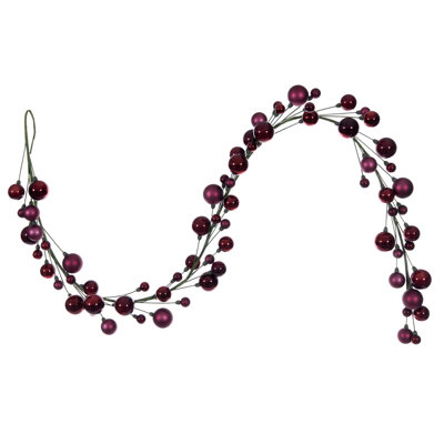 Vickerman 6' Wine Ball Branch Garland.