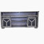 Meuble télé 65,3 po avec bandes lumineuses à DEL et porte de grange en fer avec bande décorative en Y de style campagnard gris-956579949