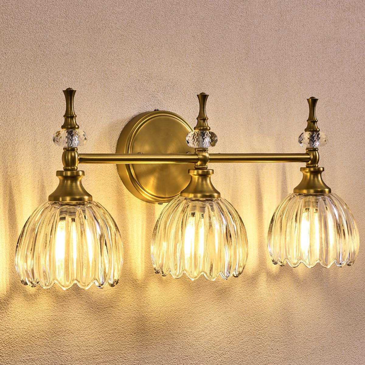 Winston Porter Luxury Gold Wall Sconces Bathroom Vanity Lights with