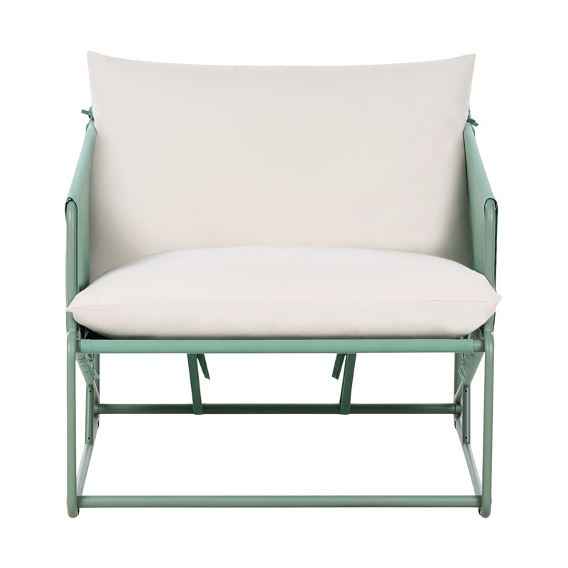 Sundos Outdoor Lounge Chair, Beige/Green
